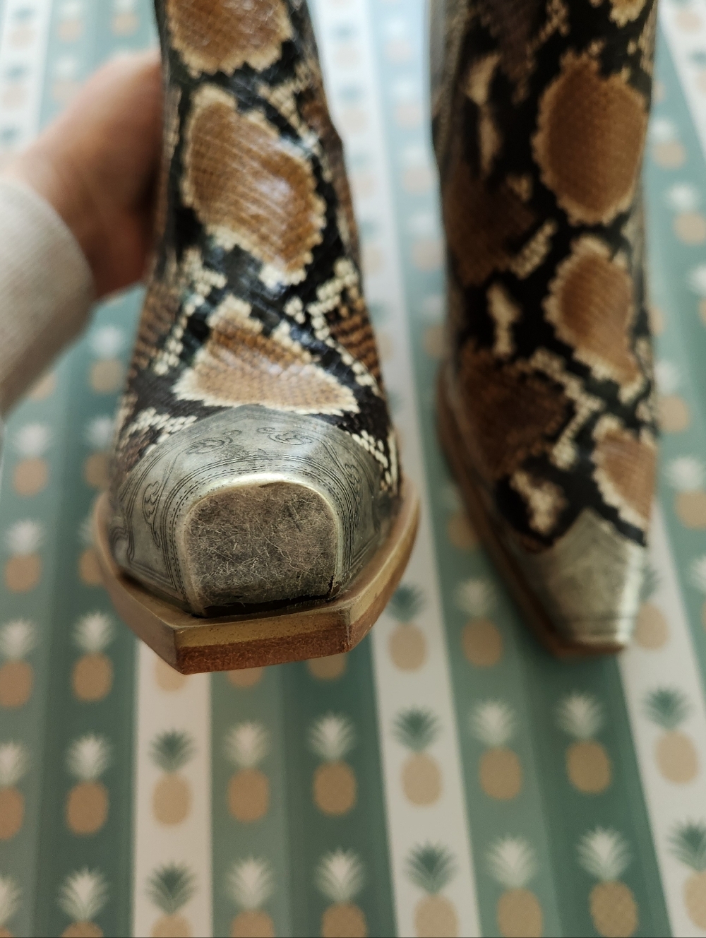 Free People Brayden Western Snakeskin Ankle Boots - Picture 5 of 11